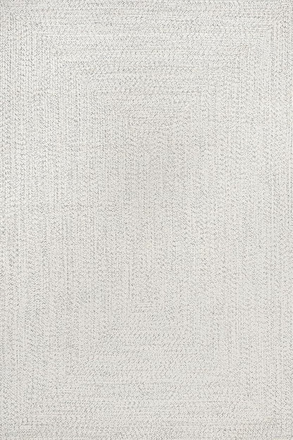 nuLOOM 3' x 5' Solid Hand Braided Indoor/Outdoor Area Rug, Pet-Friendly, High Traffic, Weather Resistant, for Patio, Balcony, Bedroom, Living Room, Dining Room, Wynn Ivory