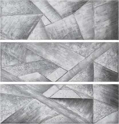 Empire Art Direct Abstract Wall Art Textured Hand Painted Canvas by Martin Edwards, Triptych, 60" x 20" each, Diamonds