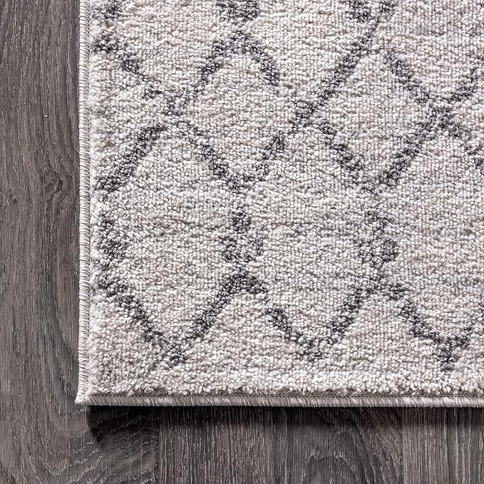 JONATHAN Y Boho Vintage Diamond Cream/Gray Indoor Area Rug 2X3 ft, Moroccan Hype for Living Room, Bedroom, Kitchen, Office, Easy-Cleaning, High Traffic, Pet-Friendly, Non-Shedding (MOH101B-23)