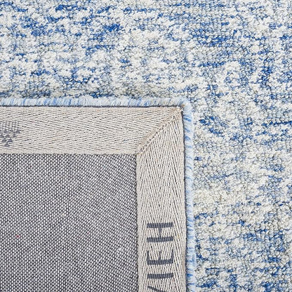 SAFAVIEH Metro Collection Area Rug - 4' Round, Blue & Ivory, Handmade Wool, Ideal for Living Room, Bedroom, Dining Space (MET998M)