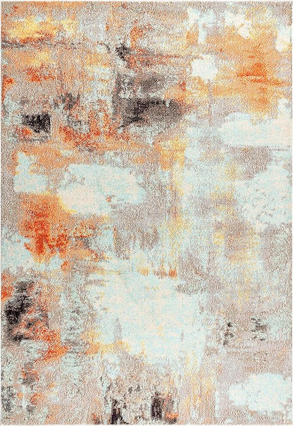 JONATHAN Y Modern Abstract Vintage Cream/Orange Indoor Area Rug, 5x8, Contemporary POP, Transitional, Easy-Cleaning for Living Room, Bedroom, Kitchen, Pet Friendly, Non-Shedding (CTP104B-5)