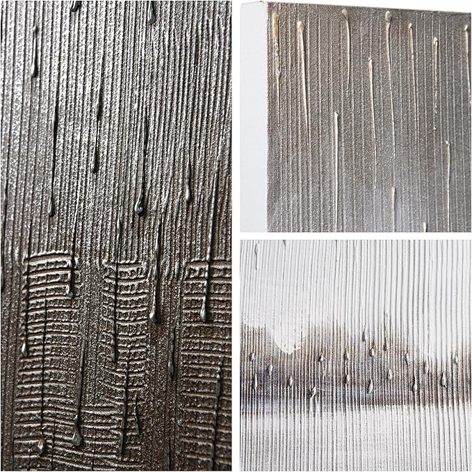 Empire Art Direct Abstract Wall Art Textured Hand Painted Canvas by Martin Edwards, Diptych, 60" x 20" each, Listlessness