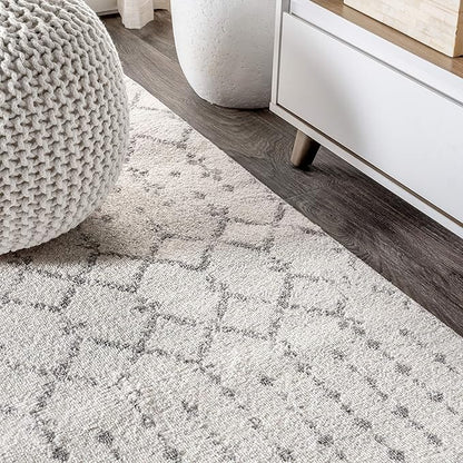 JONATHAN Y Boho Vintage Diamond Cream/Gray Runner Rug 2X20 ft, Moroccan Hype for Living Room, Bedroom, Kitchen, Office, Easy-Cleaning, High Traffic, Pet-Friendly, Non-Shedding (MOH101B-220)