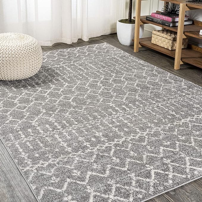 JONATHAN Y Boho Vintage Diamond Gray/Ivory Indoor Area Rug 10X13 ft, Moroccan Hype for Living Room, Bedroom, Kitchen, Office, Easy-Cleaning, High Traffic, Pet-Friendly, Non-Shedding (MOH101C-13)