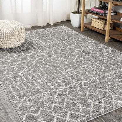 JONATHAN Y Boho Vintage Diamond Gray/Ivory Indoor Area Rug 10X14 ft, Moroccan Hype for Living Room, Bedroom, Kitchen, Office, Easy-Cleaning, High Traffic, Pet-Friendly, Non-Shedding (MOH101C-14)