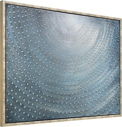 Empire Art Direct Cosmic Swirl Textured Metallic Hand Painted Blue Framed Canvas Wall Art, Ready to Hang, Living Room, Bedroom & Office, 30"x40"x1.5"