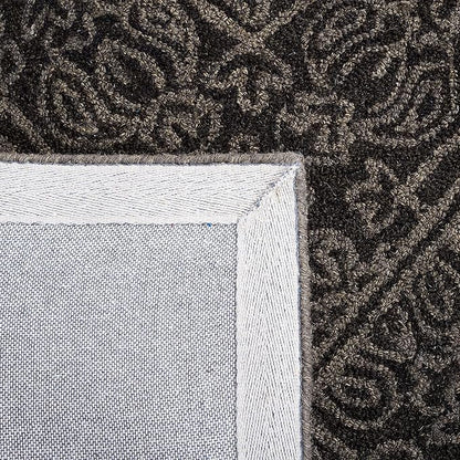 SAFAVIEH Dip Dye Collection Area Rug - 9' Square, Dark Grey, Geometric Design, Ideal for High Traffic Areas in Living Room, Bedroom, Dining (DDY151H)