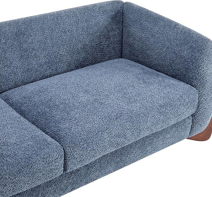 Christopher Knight Home Almab 82 Inches Sofa Couch, Cozy Boucle Upholstered 3-Seater Sofa, Wood Frame Couch, Comfy Couches for Living Room and Office, Modern Sofa, Lounge Seating, Navy Blue