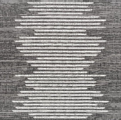 JONATHAN Y Stripe Geometric Indoor Outdoor Square Area Rug 3X3 Black/Ivory, Zolak Berber for Backyard, Patio, Porch, Easy-Cleaning, High Traffic, Pet-Friendly, Non-Shedding (SMB124E-3SQ)