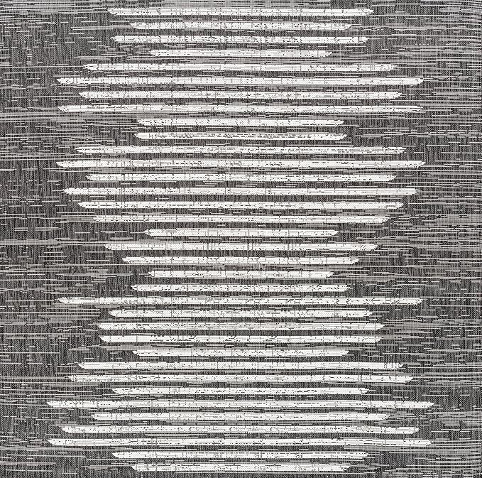 JONATHAN Y Stripe Geometric Indoor Outdoor Square Area Rug 8X8 Black/Ivory, Zolak Berber for Backyard, Patio, Porch, Easy-Cleaning, High Traffic, Pet-Friendly, Non-Shedding (SMB124E-8SQ)