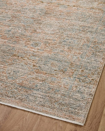 Loloi Jean Stoffer Katherine Collection KES-02 Terracotta/Smoke 2'-7'' x 16'-0'', .25" Pile Height, Runner Rug