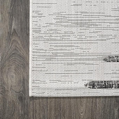 JONATHAN Y Stripe Geometric Indoor Outdoor Runner Rug 2X8 Ivory/Black, Zolak Berber for Backyard, Patio, Porch, Easy-Cleaning, High Traffic, Pet-Friendly, Non-Shedding (SMB124D-28)