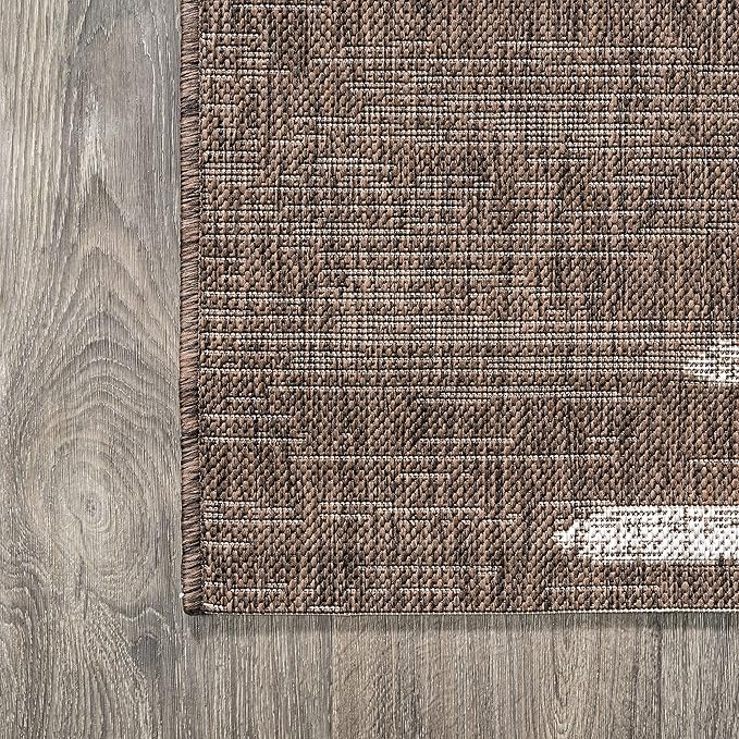 JONATHAN Y Stripe Geometric Indoor Outdoor Runner Rug 2X10 Brown/Beige, Zolak Berber for Backyard, Patio, Porch, Easy-Cleaning, High Traffic, Pet-Friendly, Non-Shedding (SMB124B-210)