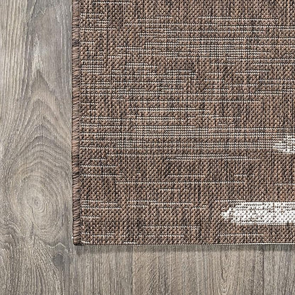 JONATHAN Y Stripe Geometric Indoor Outdoor Runner Rug 2X10 Brown/Beige, Zolak Berber for Backyard, Patio, Porch, Easy-Cleaning, High Traffic, Pet-Friendly, Non-Shedding (SMB124B-210)