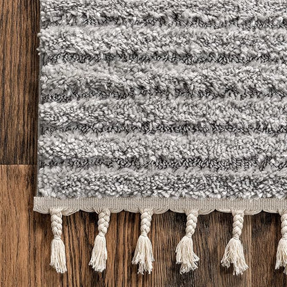Nuloom Risette Light Grey, 8'10" x 12', Geometric, Soft and Textured, High Traffic, Stain Resistant, Easy Clean, Durable Area Rug for Bedroom, Living Room, Dining Space, Den, Foyer, Entryway