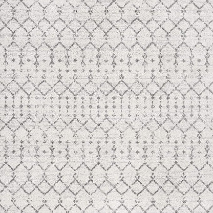JONATHAN Y Boho Vintage Diamond Cream/Gray Square Area Rug 6X6 ft, Moroccan Hype for Living Room, Bedroom, Kitchen, Office, Easy-Cleaning, High Traffic, Pet-Friendly, Non-Shedding (MOH101B-6SQ)