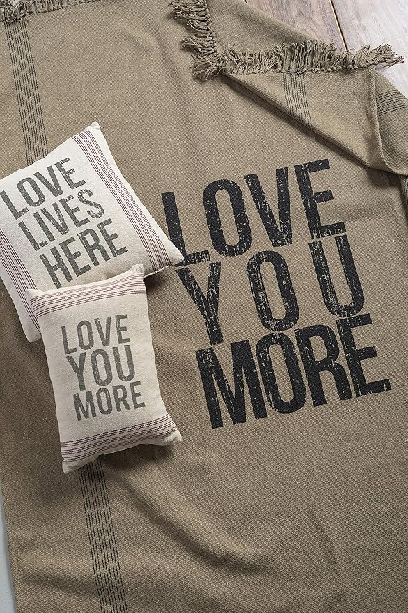 Primitives by Kathy 18293 Striped Pillow, 10" x 15.5", Love You More