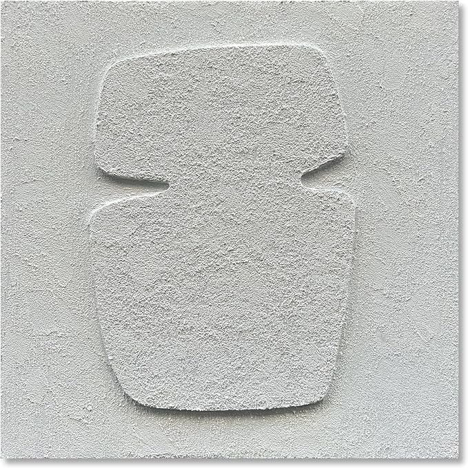 NANKAI Art Hand Painting Modern Minimalist Art Oil Painting White Thick Texture Abstract Painting 24x24 inch Canvas Wall Decorative Art