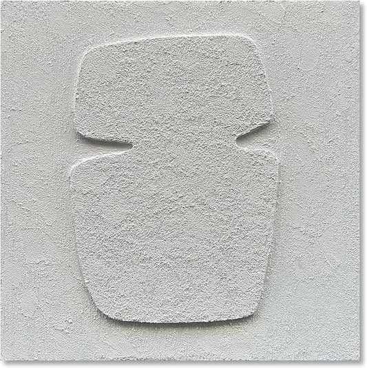 NANKAI Art Hand Painting Modern Minimalist Art Oil Painting White Thick Texture Abstract Painting 24x24 inch Canvas Wall Decorative Art