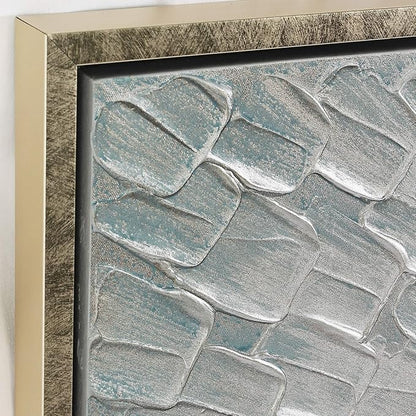 Empire Art Direct Abstract Wall Art Textured Hand Painted Canvas by Martin Edwards, Triptych, 60" x 20" each, Silver Ice