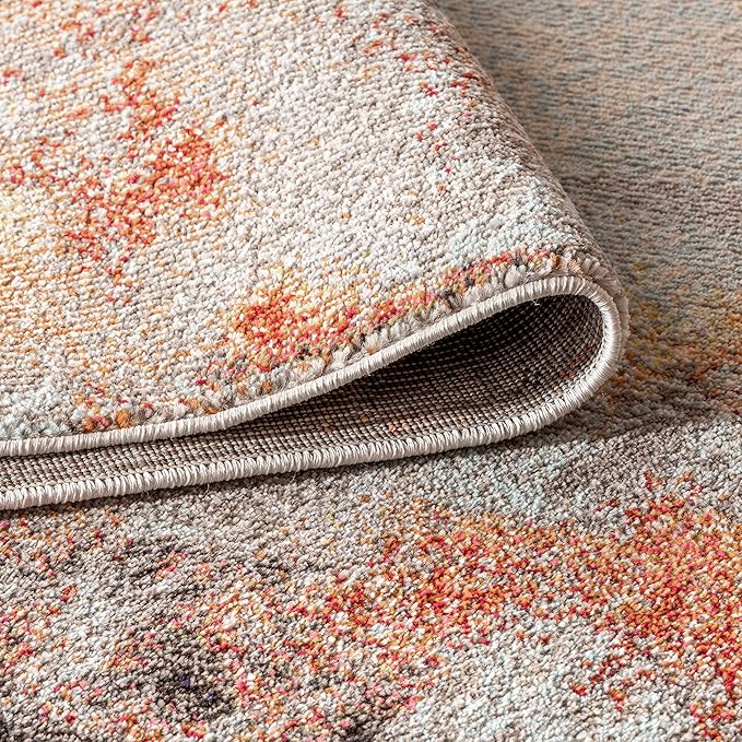 JONATHAN Y Modern Abstract Vintage Cream/Orange Runner Rug, 2x8, Contemporary POP, Transitional, Easy-Cleaning for Living Room, Bedroom, Kitchen, Pet Friendly, Non-Shedding (CTP104B-28)