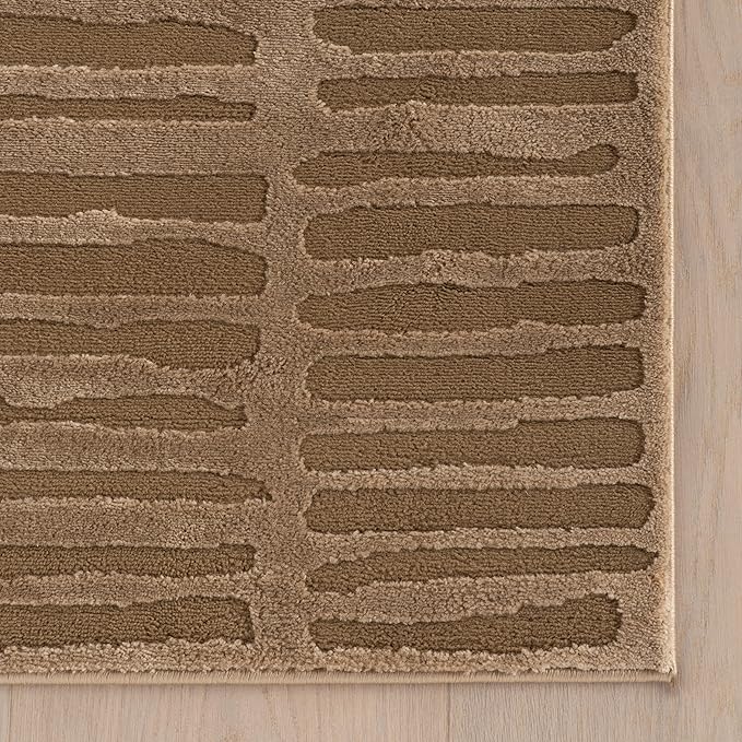 Nuloom Kailani Abstract 2' x 8' Machine Washable Runner Rug for Living Room Bedroom Dining Room Entryway Hallway, Sand