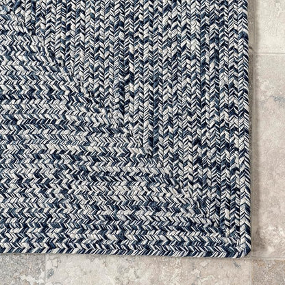 nuLOOM 8' Round Solid Hand Braided Indoor/Outdoor Area Rug, Pet-Friendly, High Traffic, Weather Resistant, for Patio, Balcony, Bedroom, Living, Dining Room, Wynn Navy