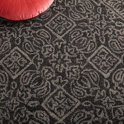 SAFAVIEH Dip Dye Collection Area Rug - 9' Square, Dark Grey, Geometric Design, Ideal for High Traffic Areas in Living Room, Bedroom, Dining (DDY151H)