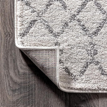 JONATHAN Y Boho Vintage Diamond Cream/Gray Indoor Area Rug 12X18 ft, Moroccan Hype for Living Room, Bedroom, Kitchen, Office, Easy-Cleaning, High Traffic, Pet-Friendly, Non-Shedding (MOH101B-18)
