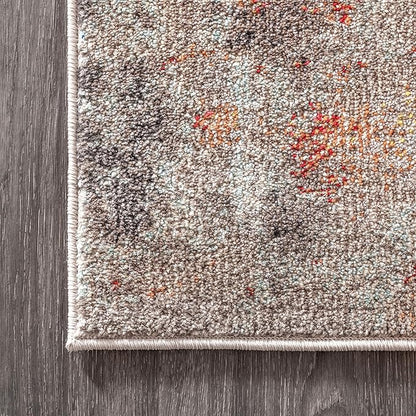 JONATHAN Y Modern Abstract Vintage Cream/Orange Indoor Area Rug, 4x6, Contemporary POP, Transitional, Easy-Cleaning for Living Room, Bedroom, Kitchen, Pet Friendly, Non-Shedding (CTP104B-4)