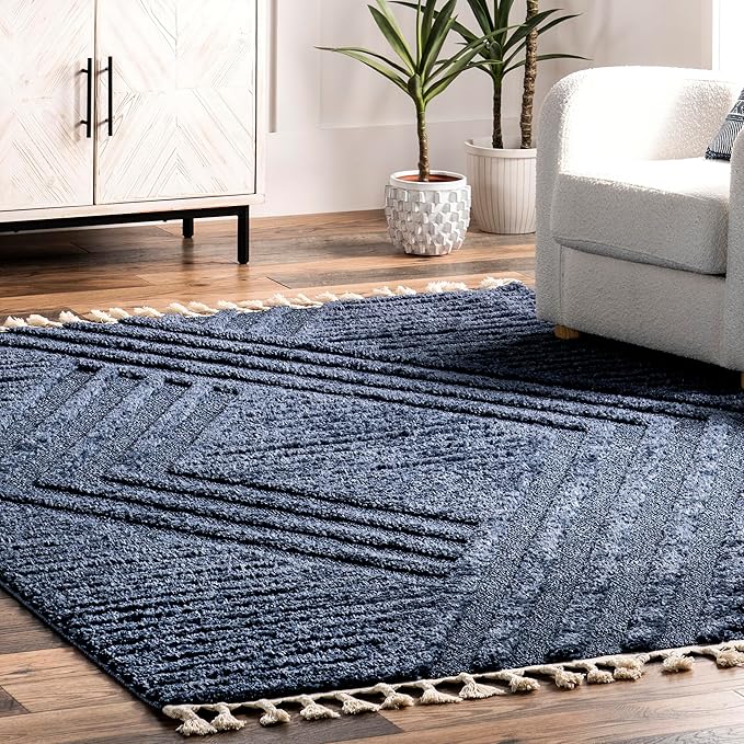 Nuloom Risette Blue, 10' x 14', Geometric, Soft and Gentle, High Traffic, Stain Resistant, Easy Clean, Durable Area Rug for Bedroom, Living Room, Dining Space, Den, Foyer, Entryway