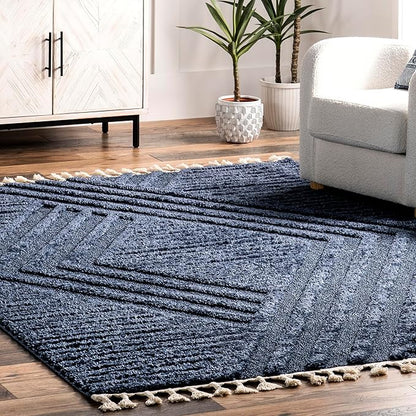 Nuloom Risette Blue, 10' x 14', Geometric, Soft and Gentle, High Traffic, Stain Resistant, Easy Clean, Durable Area Rug for Bedroom, Living Room, Dining Space, Den, Foyer, Entryway