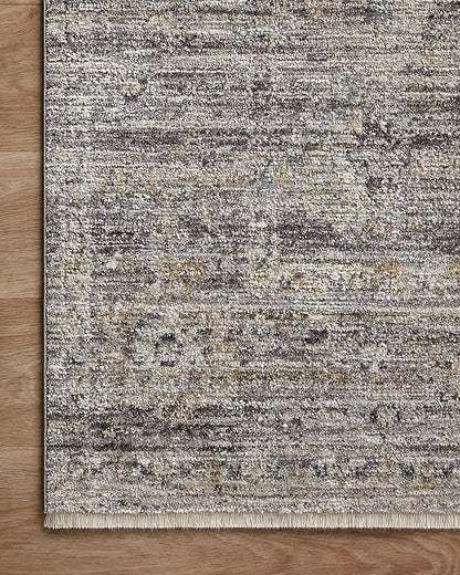Loloi Jean Stoffer Katherine Collection KES-05 Graphite/Jade 2'-7" x 16'-0", .25" Pile Height, Runner Rug