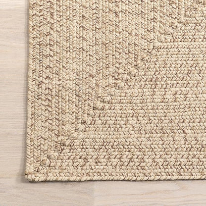 nuLOOM Oval 3' x 5' Solid Hand Braided Indoor/Outdoor Area Rug, Pet-Friendly, High Traffic, Weather Resistant, for Patio, Balcony, Bedroom, Living, Dining Room, Wynn Tan
