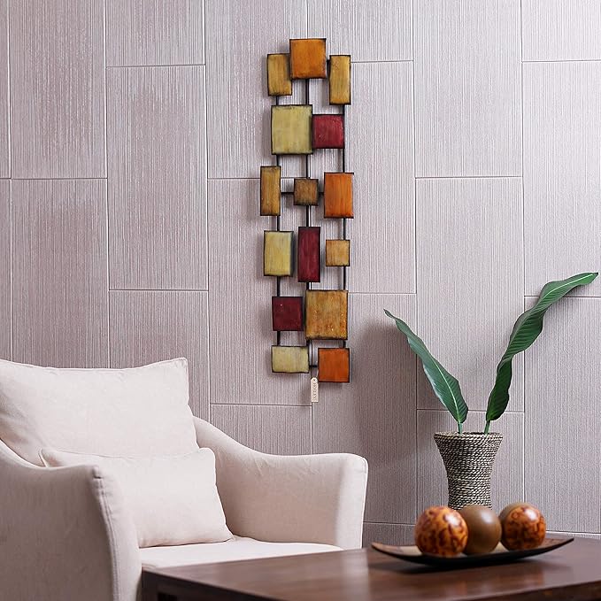 Hosley 35” Metal Wall Décor – Modern Abstract Wall Art for Living Room, Bedroom & Entryway | Elegant Hanging Sculpture for Home Décor