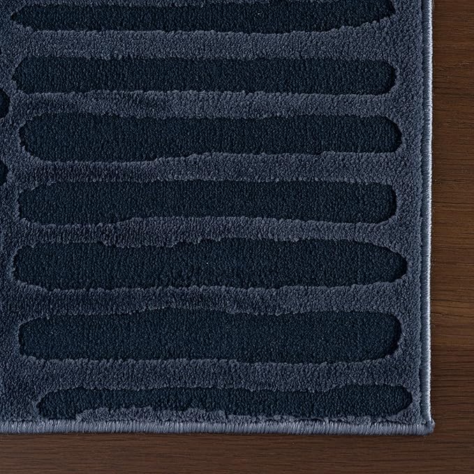 Nuloom Kailani Abstract 3' x 5' Machine Washable Accent Rug for Living Room Bedroom Dining Room Entryway, Blue