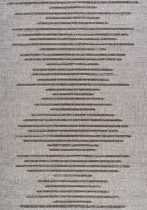 JONATHAN Y Stripe Geometric Indoor Outdoor Area Rug 9X12 Beige/Brown, Zolak Berber for Backyard, Patio, Porch, Easy-Cleaning, High Traffic, Pet-Friendly, Non-Shedding (SMB124A-9)
