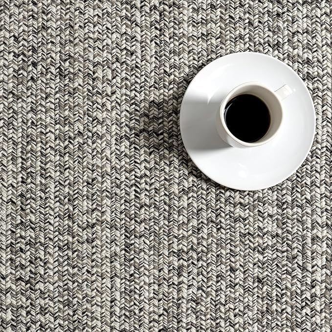 nuLOOM Oval 9' x 12' Solid Hand Braided Indoor/Outdoor Area Rug, Pet-Friendly, High Traffic, Weather Resistant, for Patio, Balcony, Bedroom, Living, Dining Room, Wynn Salt and Pepper