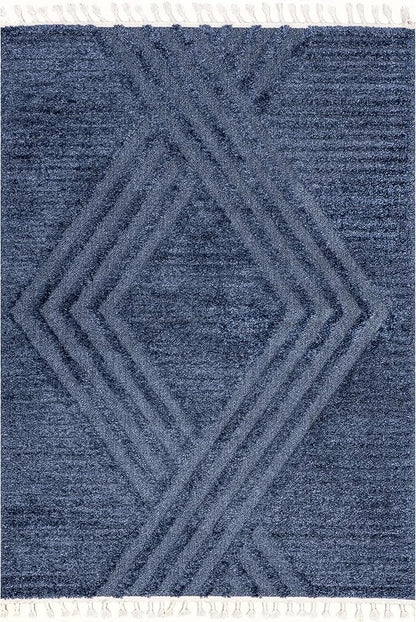 Nuloom Risette Blue, 4' x 6', Geometric, Soft and Textured, High Traffic, Stain Resistant, Easy Clean, Durable Area Rug for Bedroom, Living Room, Dining Space, Den, Foyer, Entryway