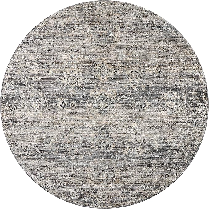 Loloi Jean Stoffer Katherine Collection KES-05 Graphite/Jade 2'-7" x 16'-0", .25" Pile Height, Runner Rug