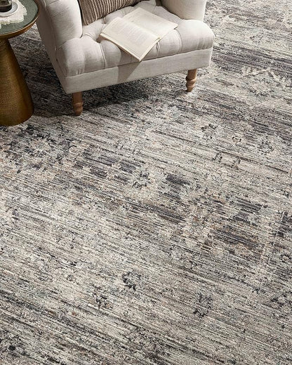 Loloi Jean Stoffer Katherine Collection KES-05 Graphite/Jade 2'-7" x 16'-0", .25" Pile Height, Runner Rug