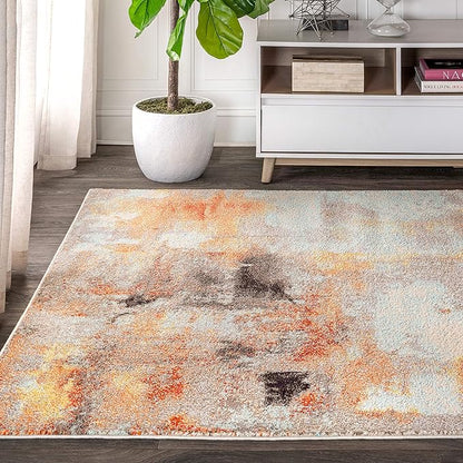 JONATHAN Y Modern Abstract Vintage Cream/Orange Indoor Area Rug, 5x8, Contemporary POP, Transitional, Easy-Cleaning for Living Room, Bedroom, Kitchen, Pet Friendly, Non-Shedding (CTP104B-5)