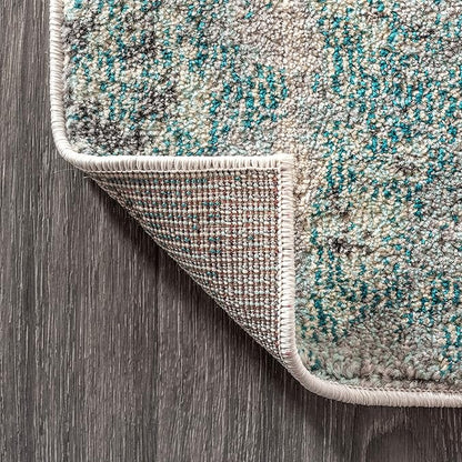 JONATHAN Y Modern Abstract Vintage Cream/Blue Indoor Area Rug, 6x9, Contemporary POP, Transitional, Easy-Cleaning for Living Room, Bedroom, Kitchen, Pet Friendly, Non-Shedding (CTP104A-6)