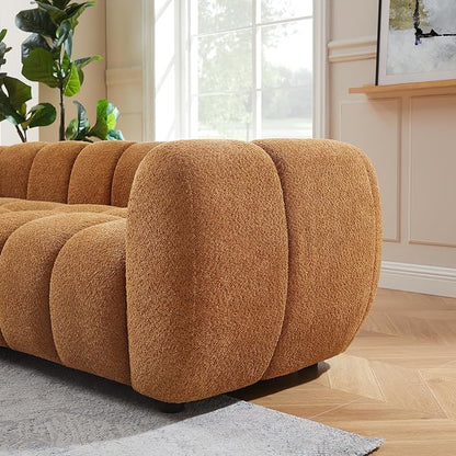 VANOMi 88" Oversized Boucle Sofa, Modern Upholstered Tufted Cloud Couch, Deep Seat Boucle Sofa,Cozy Modern 3 Seater Couch for Living Room, Bedroom, Apartment