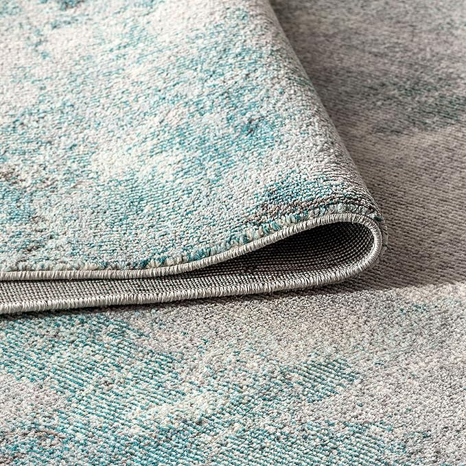 JONATHAN Y Modern Abstract Vintage Cream/Blue 5x5 Square Indoor Area Rug, Contemporary POP, Transitional, Easy-Cleaning for Living Room, Bedroom, Kitchen, Pet Friendly, Non-Shedding (CTP104A-5SQ)