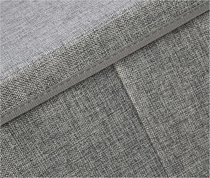Amazon Basics Foldable Burlap Cloth Cube Storage Bins with Lid, Collapsible Organizing Containers, Stackable and Sturdy, Gray, Set of 2