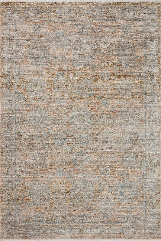 Loloi Jean Stoffer Katherine Collection KES-02 Terracotta/Smoke 2'-7'' x 16'-0'', .25" Pile Height, Runner Rug