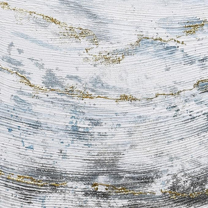 Empire Art Direct Abstract Wall Art Textured Hand Painted Canvas by Martin Edwards, Triptych, 40" x 30" each, Blizzard