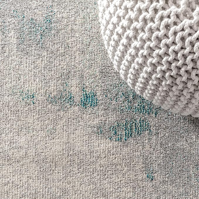 JONATHAN Y Modern Abstract Vintage Cream/Blue 3x5 Oval Indoor Area Rug, Contemporary POP, Transitional, Easy-Cleaning for Living Room, Bedroom, Kitchen, Pet Friendly, Non-Shedding (CTP104A-3OV)
