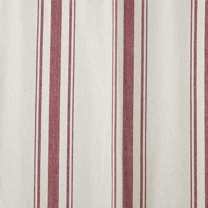 Lush Decor Farmhouse Stripe Yarn Dyed Eco-Friendly Recycled Cotton Window Curtain Panel Pair, 42" W x 95" L, Red - Classic Modern Rustic Charm - Eco Friendly Cotton Fabric